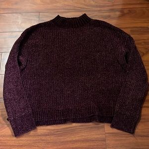Purple turtleneck sweater